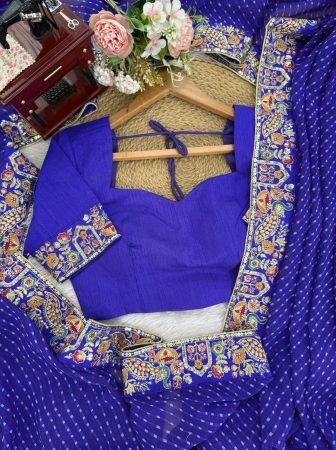 Traditional Badhani Print Faux Georgette Saree
