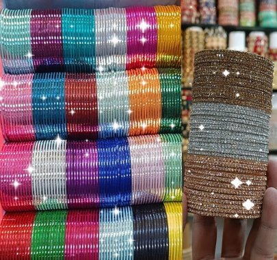 27 Color Metal Shiny Finish Bangles Set
