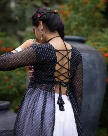 6 meter Flair  Black Colour Navratri Lehenga