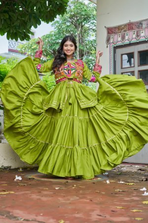 9 Meter Flair Lehenga Choli for Navratri Festival