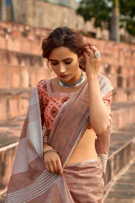  Abhirupi linen  Silk saree