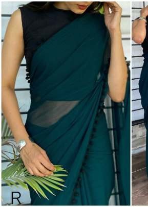 ELINA  Ocean blue saree