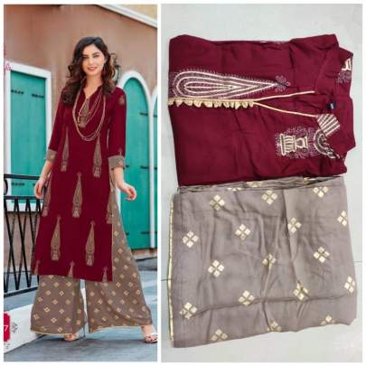 Apple Lucknowi Wholesale Kurti With Pant And Plazo Catalog - textiledeal.in