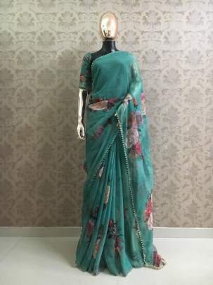 Party Wear Pure Georgette And Digital Print Sarees