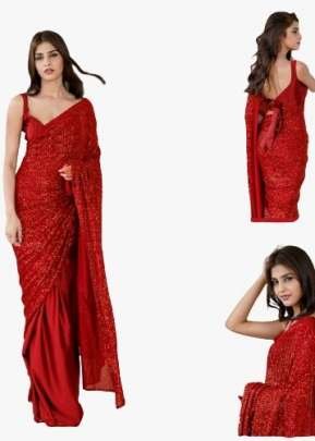 RED COLOUR  DOLA SILK SAREE