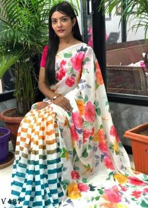 Ramila linen saree