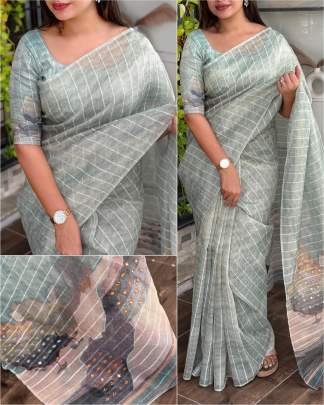 Aarohi Taspa Tissue Silk Hand Mirror Saree