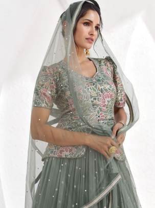 Aashirwad Creation Aaarzoo 9912 Series Gray Lehenga