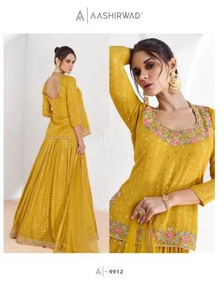 Aashirwad Creation Aaarzoo 9912 Series Yellow Lehenga