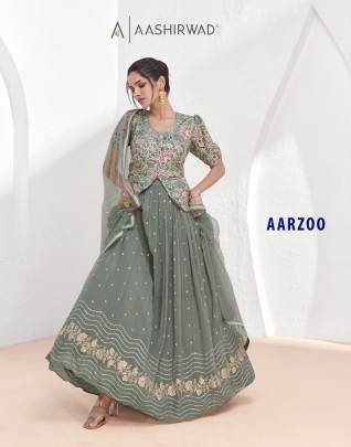 Aashirwad Creation Aaarzoo 9912 Series Gray Lehenga