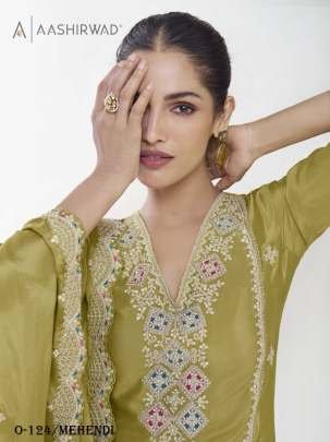 Aashirwad Creation Vaanya Mehendi Palazzo Set