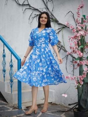 Aayaa vol 16 Pure Muslin Digital Print Western One Piece Dress