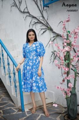 Aayaa vol 16 Pure Muslin Digital Print Western One Piece Dress