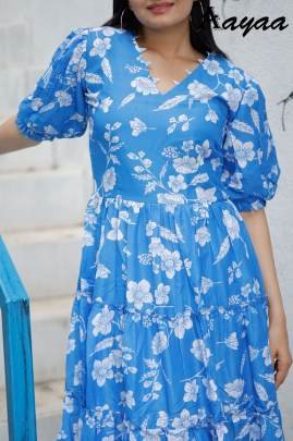 Aayaa vol 16 Pure Muslin Digital Print Western One Piece Dress