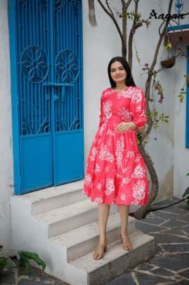 Aayaa vol 16 Pure Muslin Digital Print Western One Piece Dress