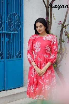 Aayaa vol 16 Pure Muslin Digital Print Western One Piece Dress