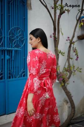 Aayaa vol 16 Pure Muslin Digital Print Western One Piece Dress