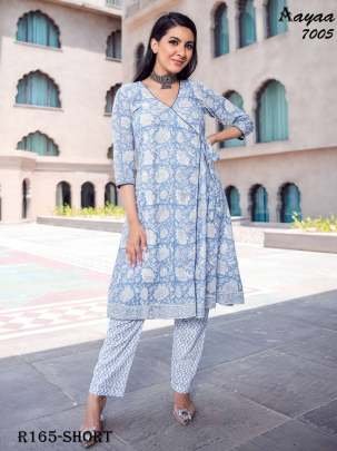 AAYAA Vol 7 Blue Short Kediya Style Kurtis Set