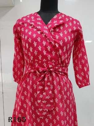 AAYAA Vol 7 Pink Digital Printed Pure Muslin Silk Kurtis Set