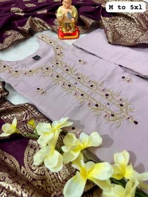 Abalone Exclusive Pure Handwork Muslin Silk Kurtis Set