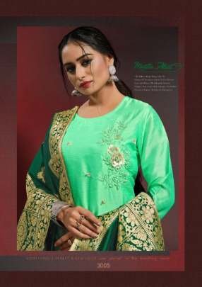 Alishka Fashion Brand Occasion Vol 3 Designer Silk Kurtis With Banarasi Dupatta