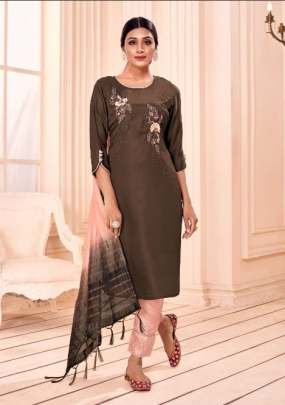 Alishka Fashion Present Celebration Silk Hand Work Kurtis Set