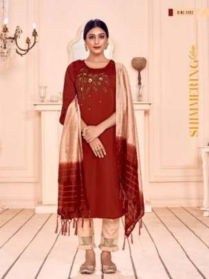 Alishka Fashion Present Celebration Silk Hand Work Kurtis Set