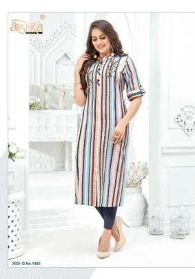 Alishka Fashion Present Zara Regular Wear Embroidery Kurtis