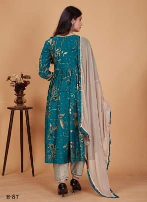 Aliya Cut Viscose Rama Kurti Pant with Duppata