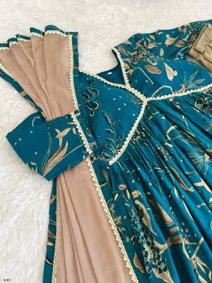 Aliya Cut Viscose Rama Kurti Pant with Duppata