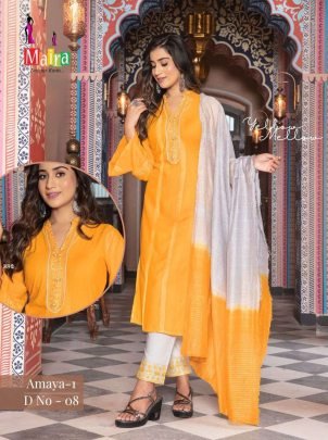 Amaya Vol 1 By Maira Brand Rayon Viscose With Sequence Work Kurti With Dupatta