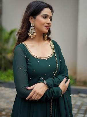 Amazing Green Handwork Readymade Anarkali Suits