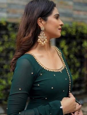 Amazing Green Handwork Readymade Anarkali Suits
