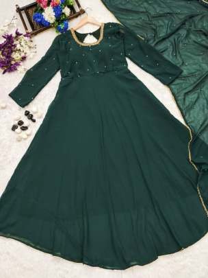 Amazing Green Handwork Readymade Anarkali Suits