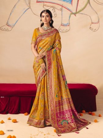  Anaara Mustard Yellow Silk Saree By Tathasu