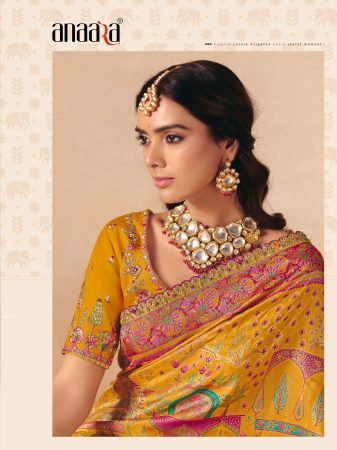 Anaara Mustard Yellow Silk Saree By Tathasu