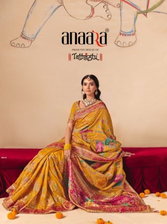 Anaara Mustard Yellow Silk Saree By Tathasu