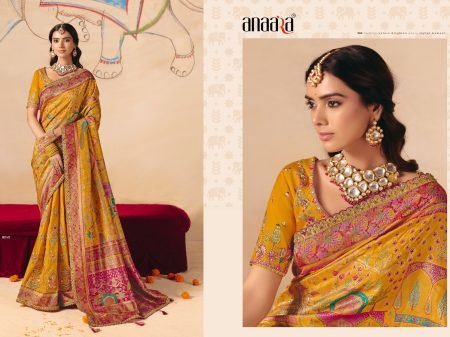 Anaara Mustard Yellow Silk Saree By Tathasu