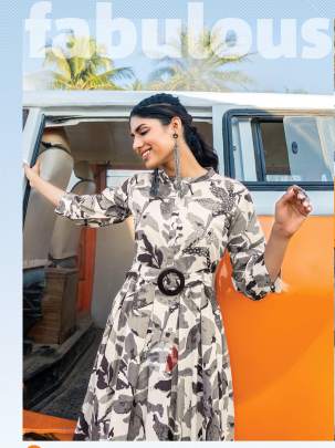 Anju Fabrics Attitude Vol 2 Western Printed Midi Dress 