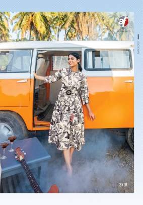 Anju Fabrics Attitude Vol 2 Western Printed Midi Dress