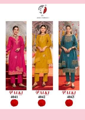 Palki Vol 4 By Anju Fabrics Muslin Hand Work Readymade Suit