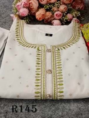 Attractive Chanderi Kurtis Set With Beautiful Dupatta