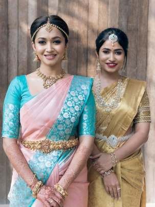 Attractive Jacquard Work Soft Silk Saree With Rich Pallu And Contrast Blouse