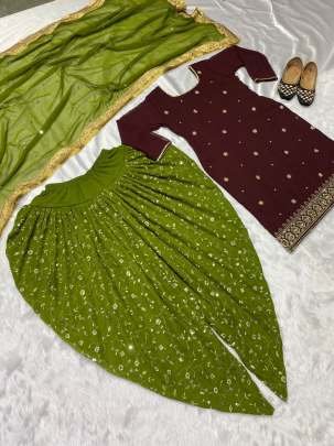 Attractive Party Wear Cotton Punjabi Suits With Dhoti