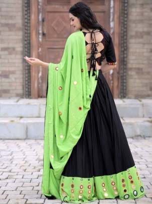 Attractive Rayon Real Mirror Works Lehenga Choli