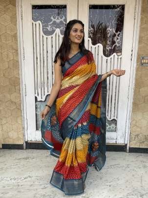 Attractive Stylish Printed Leheriya Saree