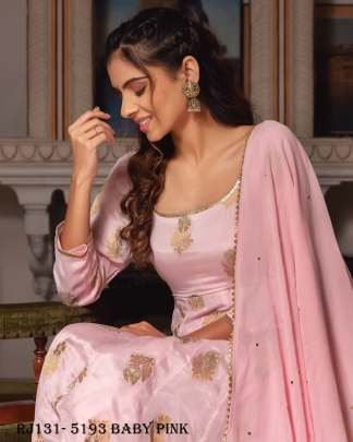 Baby Pink Color Georgette Anarkali Suit With Sequence Work Pant Dupatta Set