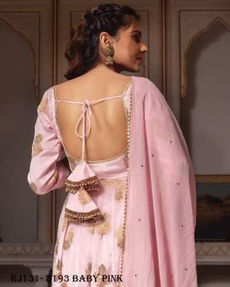 Baby Pink Color Georgette Anarkali Suit With Sequence Work Pant Dupatta Set
