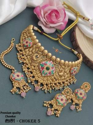 Bagasara imitation Flower Print Choker Set 
