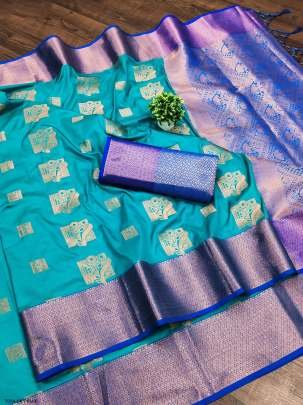 Banarasi Soft Silk Sarees With Beautiful Gold Zari 